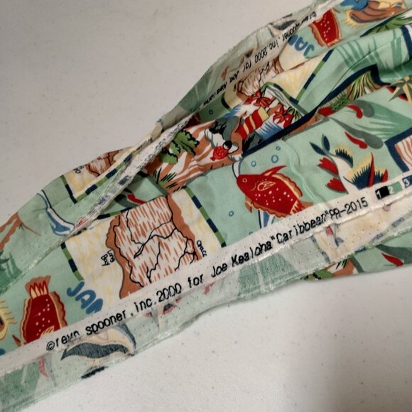 Reyn Spooner Fabric Material Rayon Caribbean Cruises Jamaica Fish Beach 81x58" - Picture 3 of 12